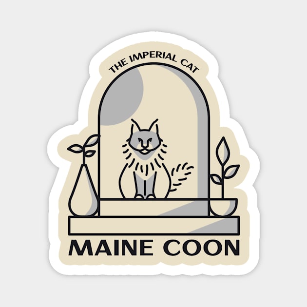 maine coon cat Magnet by Tip Top Tee's