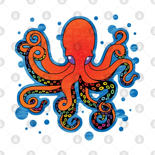 Painted Octopus, Orange by Designs by Darrin