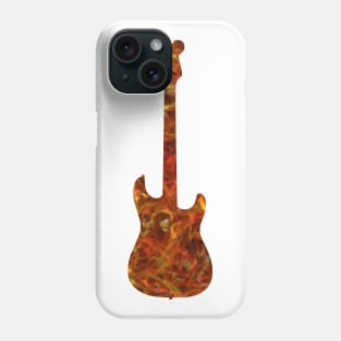 Red on Yellow Flame Guitar Silhouette Phone Case