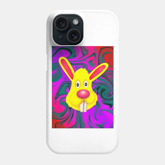 Trippy Yellow Bunny Phone Case by Doggomuffin 