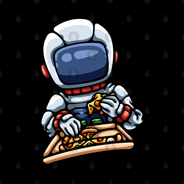 Astronaut Eating Pizza by andhiika