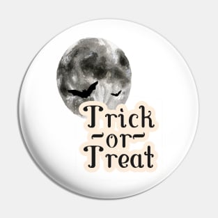 Trick Or Treat Moon Pin