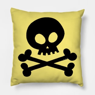 black skull crossbones Pillow