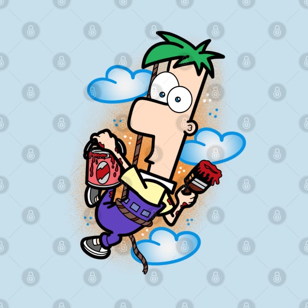 Ferb with paint by Jahaziel Sandoval