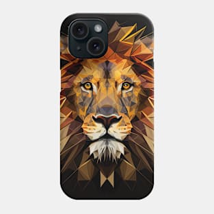 Triangle Lion - Abstract polygon animal face staring Phone Case