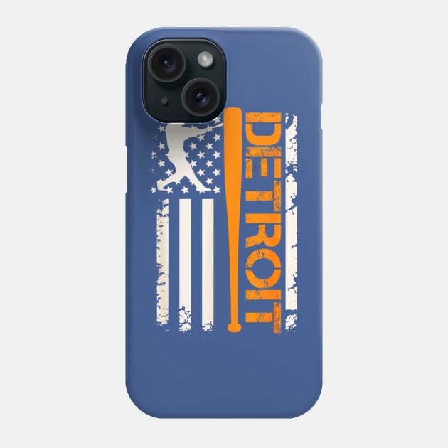 Vintage Detroit American Tigers Baseball Phone Case by Dreamsbabe