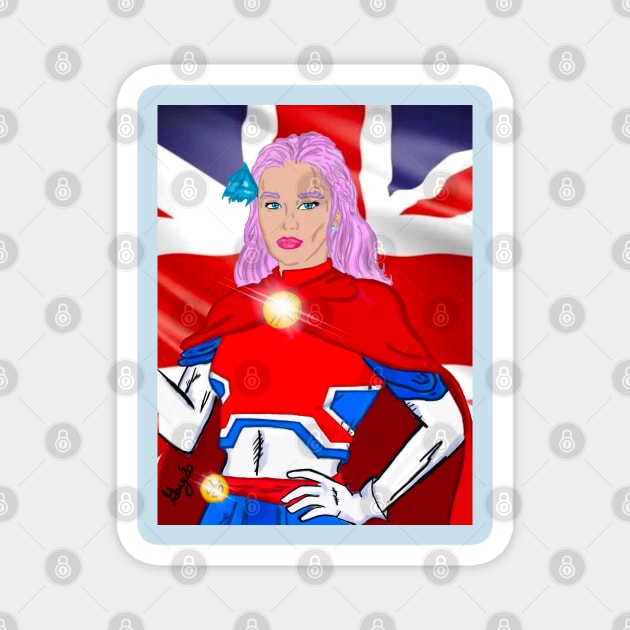 Captain Britain Magnet by The Miseducation of David and Gary