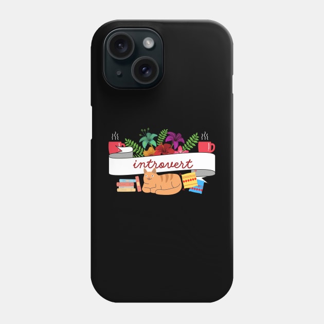 introvert cat. Stay home. Phone Case by Quadrupel art