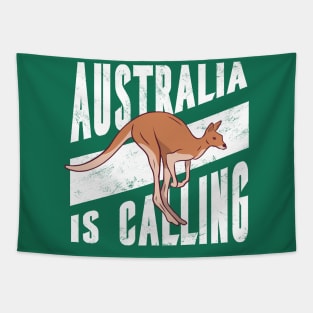 Australia Is Calling // Cute Cartoon Kangaroo Tapestry