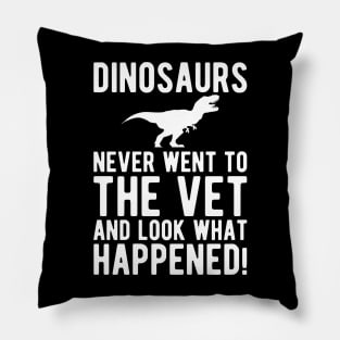 Veterinarian - Dinosaurs never went to the vet and look what happened! Pillow