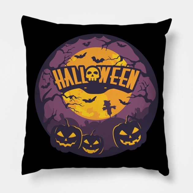 Halloween Pumpkin 2019 Pillow by Rosomyat