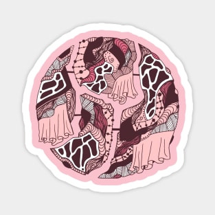 Pink and White Circle of Connection Magnet