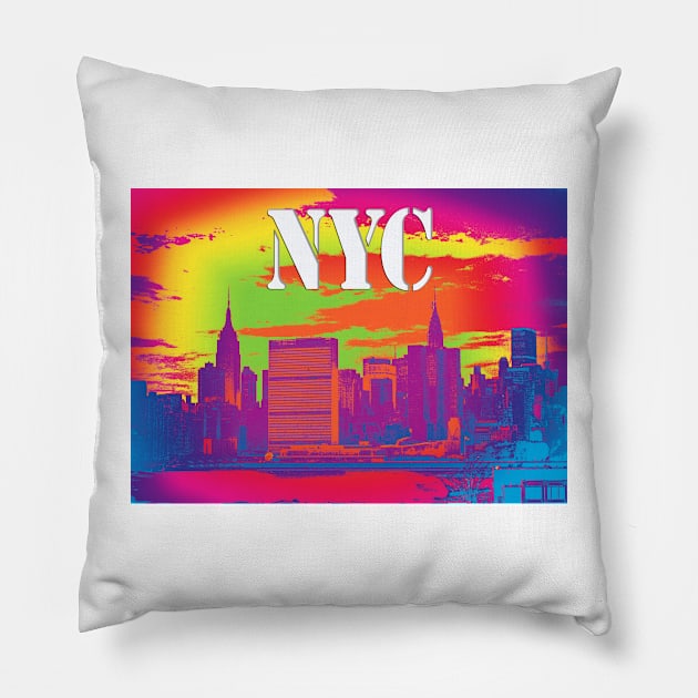 NYC East River View Pillow by Degroom