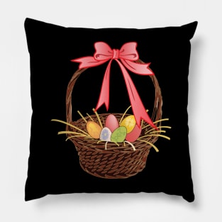 Easter Eggs in Basket Pillow