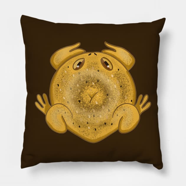 Everything Bagel Toad Pillow by lil cryptids