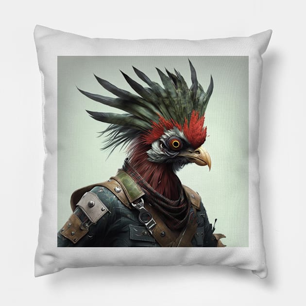 rooster punk from guardian Pillow by Ginta Art Abstract 