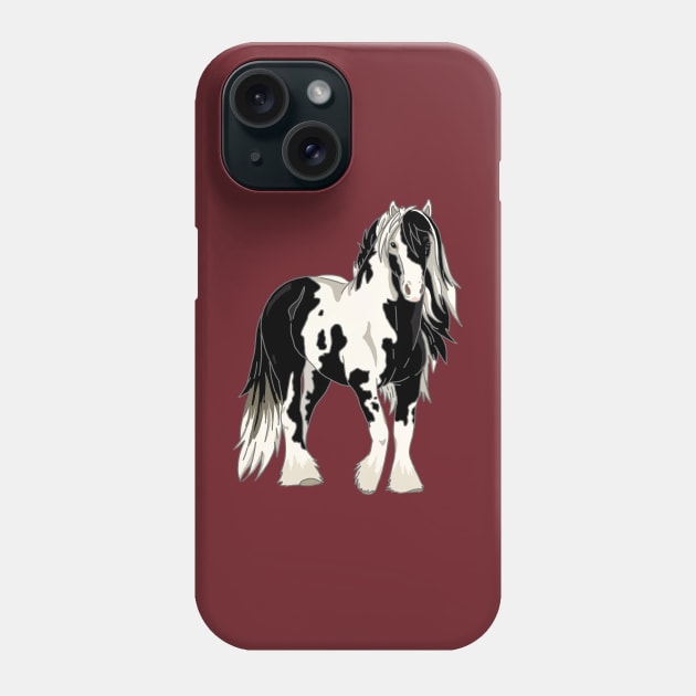 Black and white Irish cob horse Phone Case by The Christmas Lady