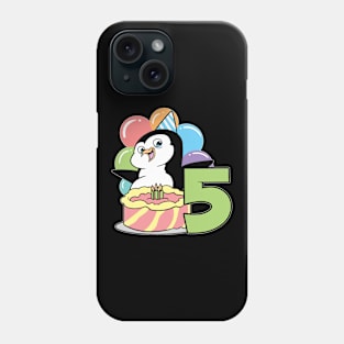 Fifth 5th Birthday Penguin Children's Birthday Phone Case