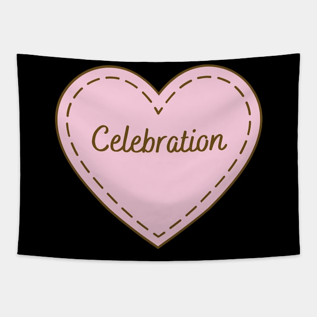 I Love Celebration Simple Heart Design Tapestry by Word Minimalism