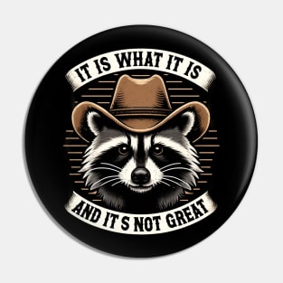 It Is What It Is and It's Not Great Western Raccoon Pin