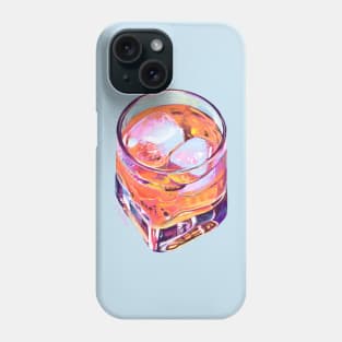 Happy hour: Whiskey on the rocks Phone Case