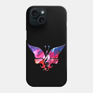 Multicolor Treble Clef Butterfly Phone Case