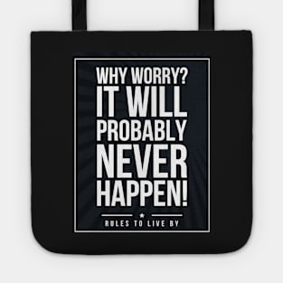 Rules to live by Subway style (white text on black) Tote