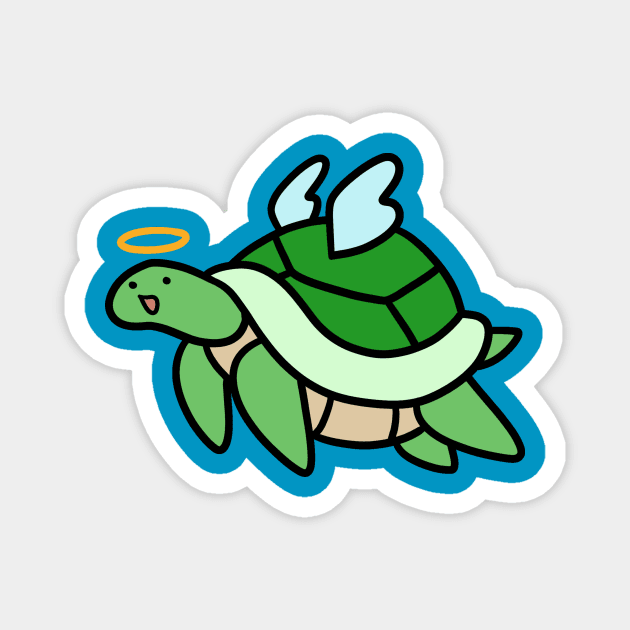 Green Angel Turtle Magnet by saradaboru