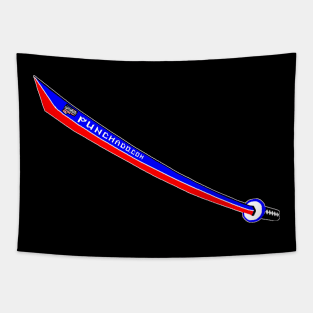 Katana with Blank Text, v. Code Blue Red Tapestry