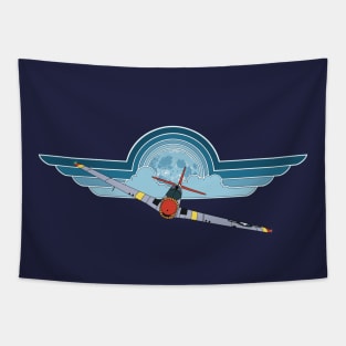 P-51 Mustang Moonlight Wings Tapestry