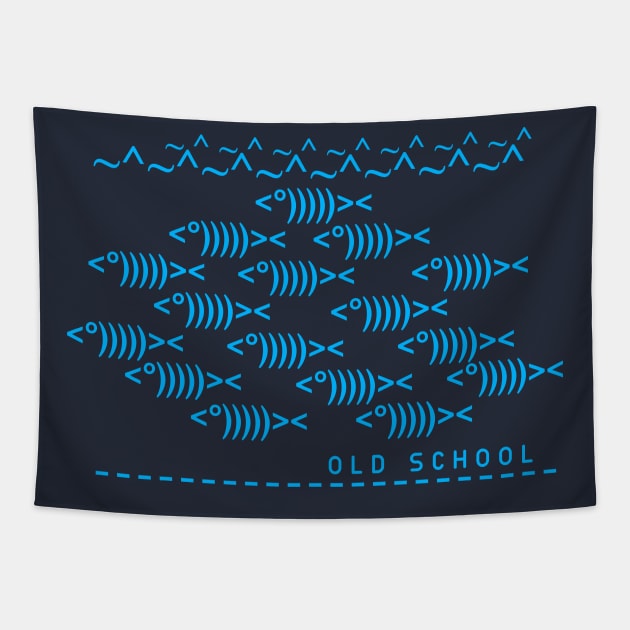 Text Keyboard Computer Nerd Old School Fish Geek Science Biology Tapestry by TeeCreations