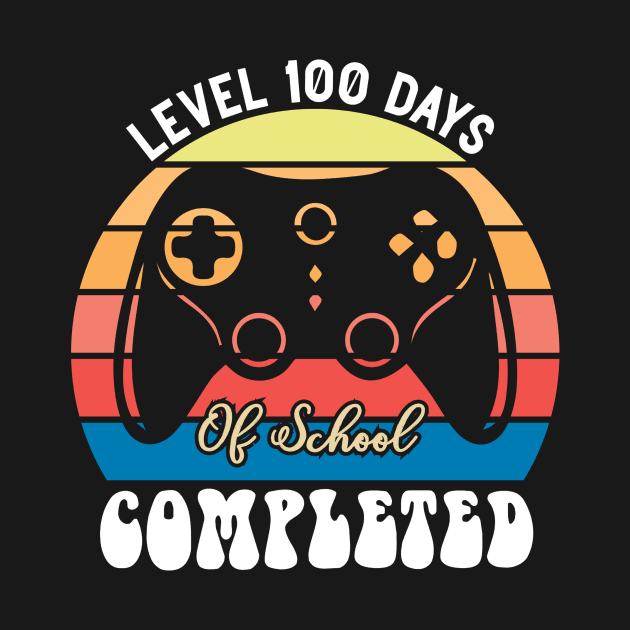 Level 100 days of school completed sunset design by Fun Planet