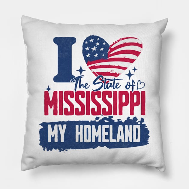 Mississippi my homeland Pillow by HB Shirts