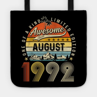 Awesome Since August 1992 Vintage 31st Birthday Tote