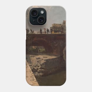 Bridge in a French Town by Stanislas Lepine Phone Case