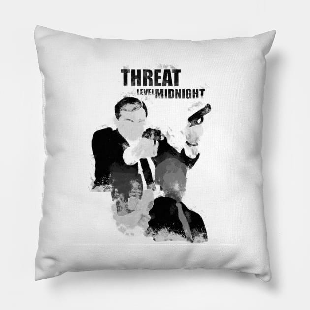 The Office - Threat Level Midnight - Michael Scarn - Jim Halpert- Funny T-Shirt Pillow by truefriend