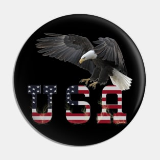 Eagle Patriotic USA Flag Pin