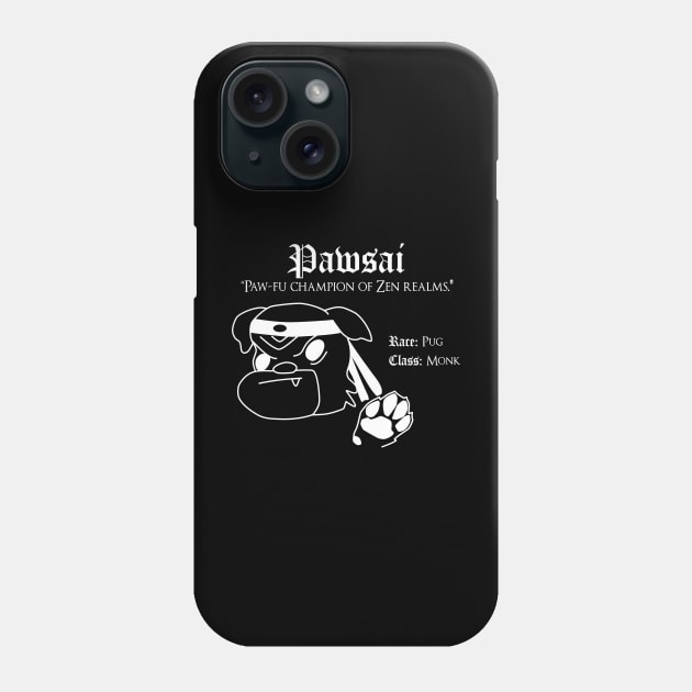 RPG Dog Class - Monk (Pawsai) Phone Case by Doofz