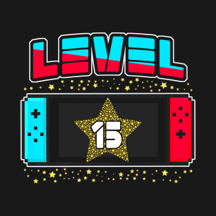 Level 15 Birthday Gifts Boy 15 Years Old Video Games T-Shirt