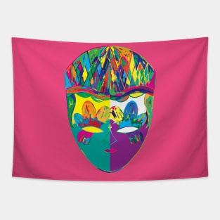 pop art face mask Tapestry