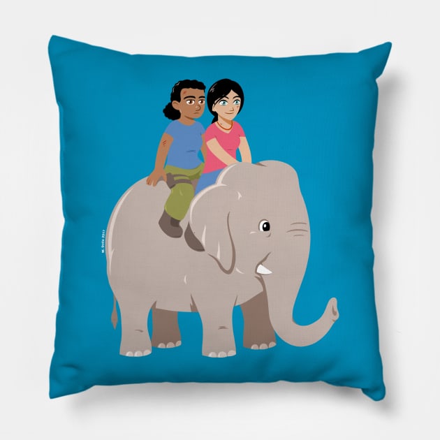 Elephant Ride Pillow by wloem