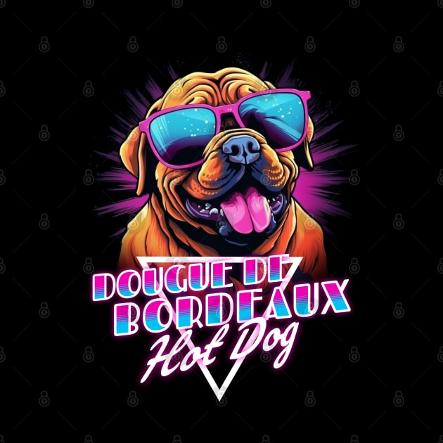 Retro Wave Dogue de Bordeaux Hot Dog Shirt by Miami Neon Designs