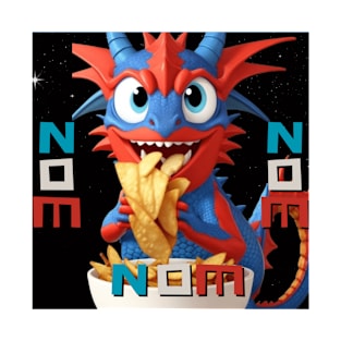 Nom Nom Nom Dragon Eating Chips T-Shirt