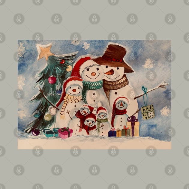 Snowman family by The artist of light in the darkness 