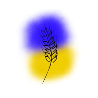 the wheat spike on the Ukrainian flag T-Shirt