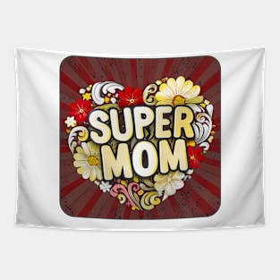 Vintage Mothersday Super Mom Floral Tribute Tapestry