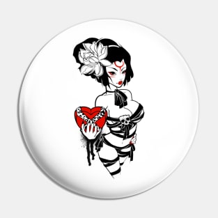 Girl with a heart-shaped box Pin