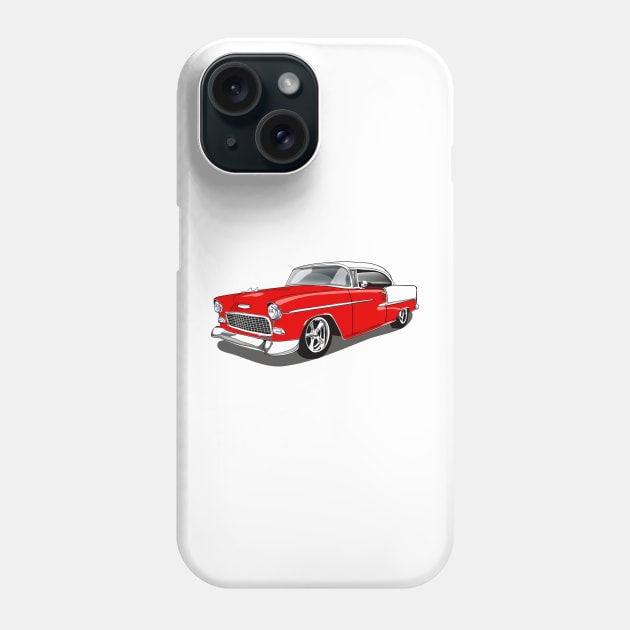 1955 Gypsy Red Chevy Bel Air Print Phone Case by RPM-ART