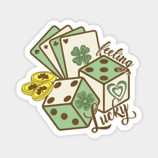 Feeling Lucky St Patrick's Shamrock Dice Magnet