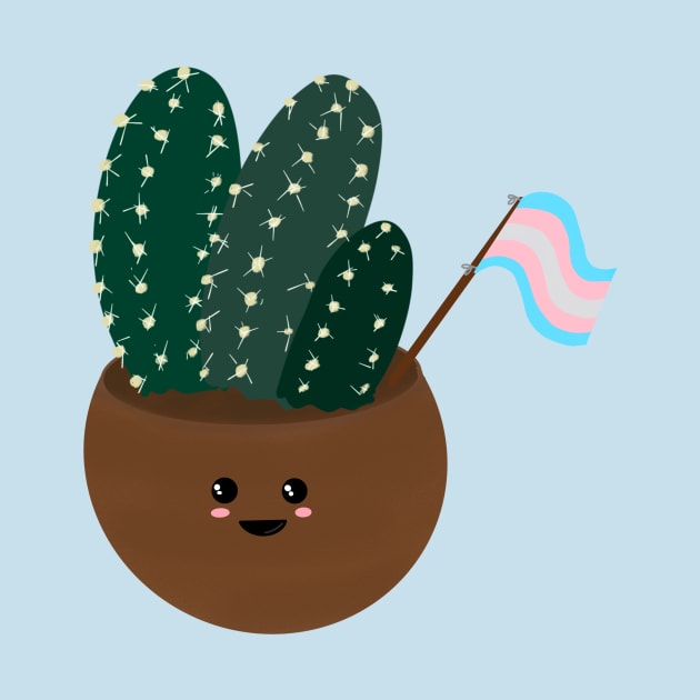 Happy Trans Pride Cactus by hannahjgb